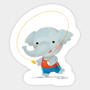 Elephant jumping rope Sticker